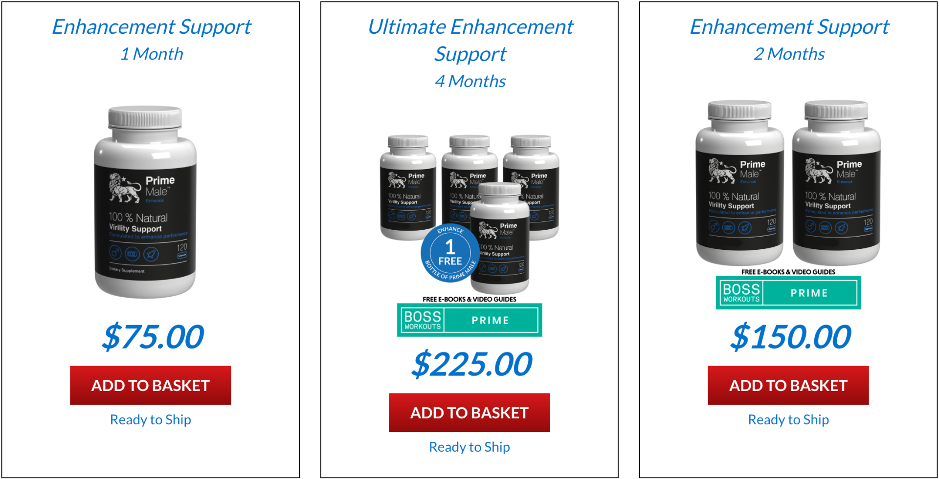 Prime Male Enhancement pricing packs